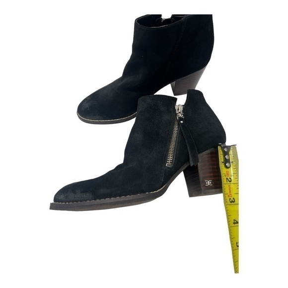 Sam Edelman Women’s Suede Macon Side Zip Ankle Boot Bootie Heeled Black Size 8 - Picture 7 of 11